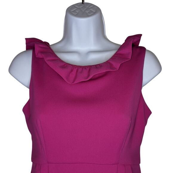 Camilyn Beth Fuchsia Ruffle Neckline Scoop Back Empire Waist The Go Go Dress 2 - Picture 6 of 14
